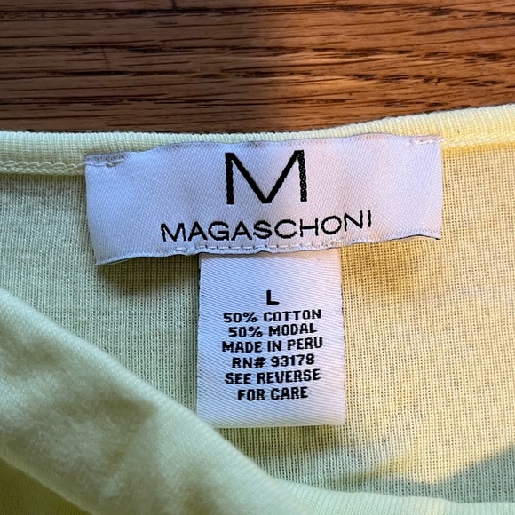 Magaschoni Lime Green Short Sleeve Top Size Large - Picture 2 of 5